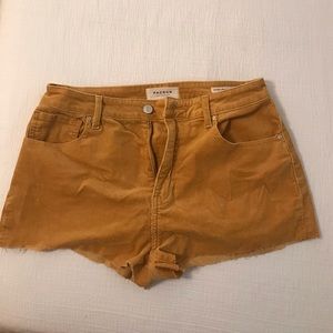 Pacsun Yellow Corduroy Shorts
